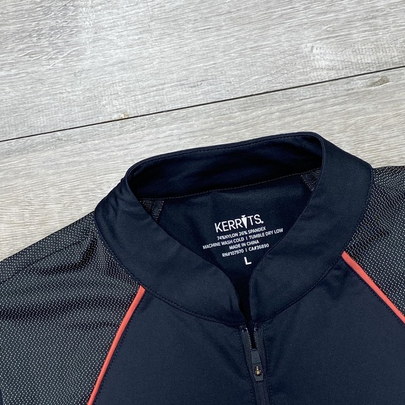 Kerrits Shirt Womens Large Black Red Quarter Zip Mock Neck Equestrian Riding - Picture 2 of 9
